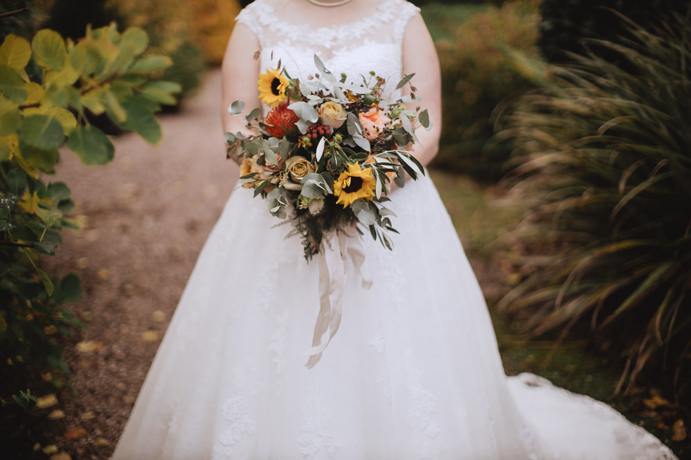 Dress Gown Bride Bridal Straps Lace Chateau Rhianfa Wedding Fox&BearPhotography