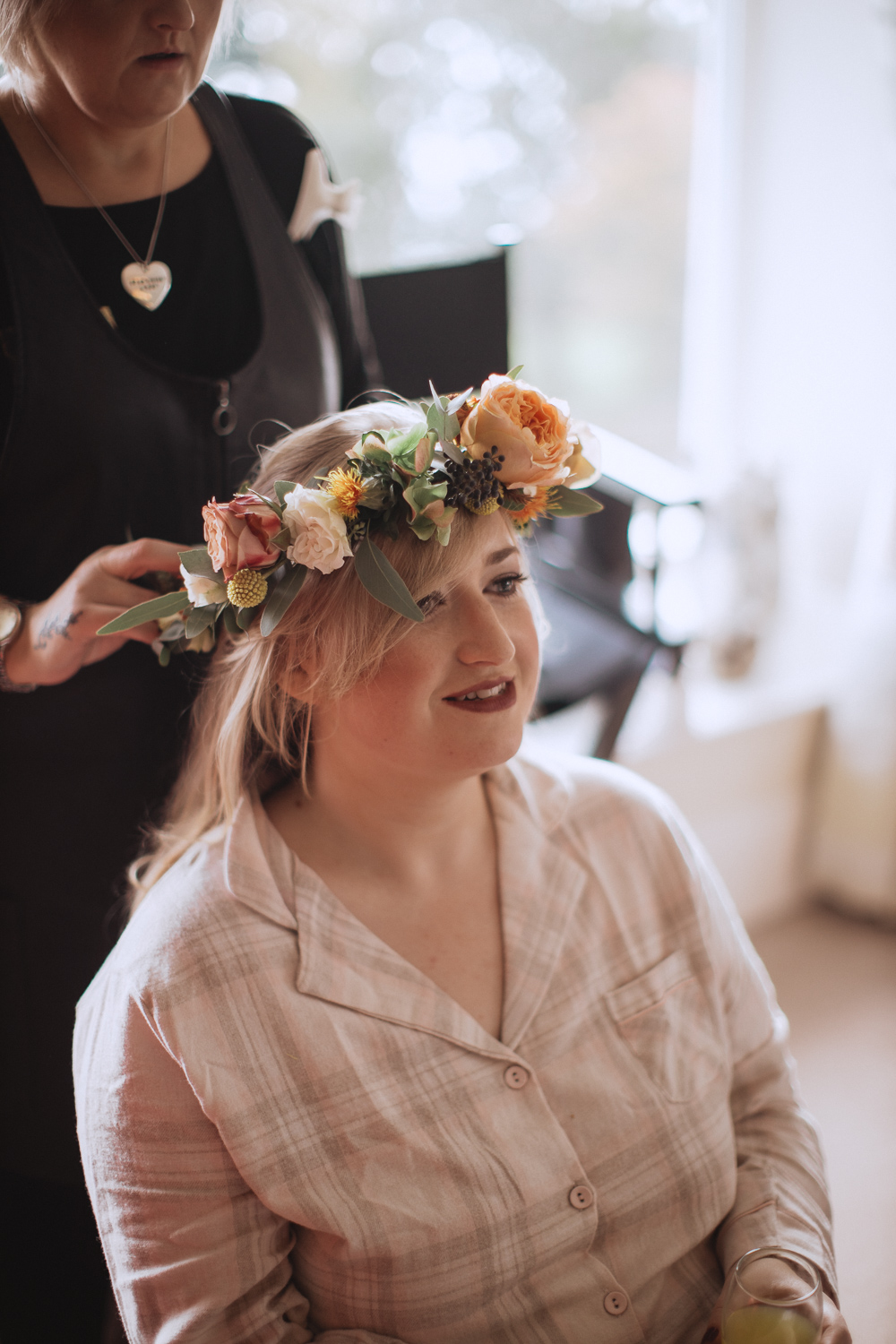 Bride Bridal Make Up Flower Crown Chateau Rhianfa Wedding Fox&BearPhotography