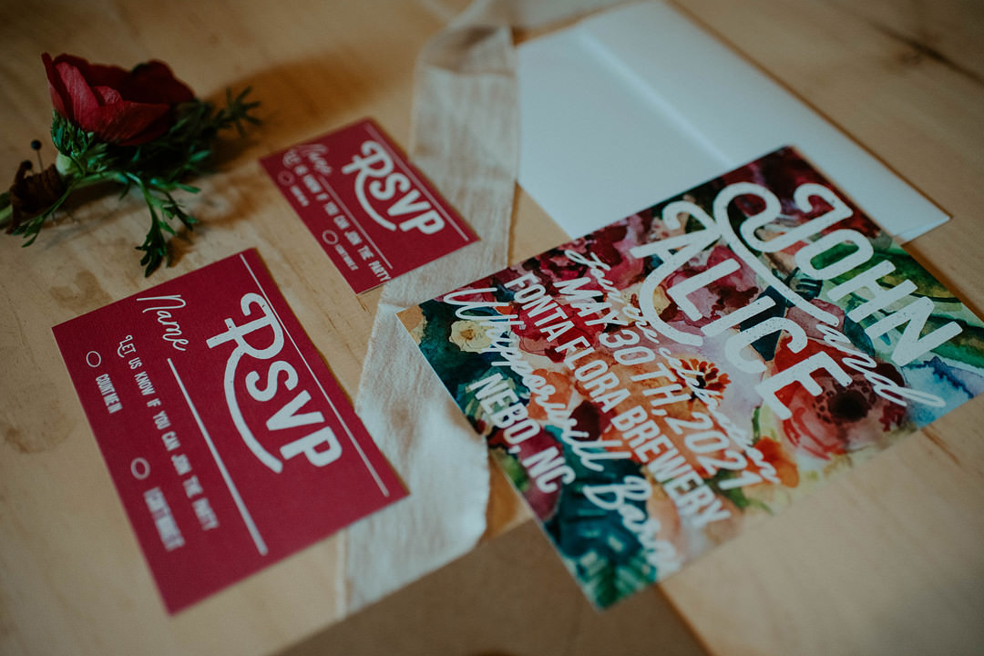 Colourful Farm Wedding McKenna Rhyne Photography Floral Stationery Invites