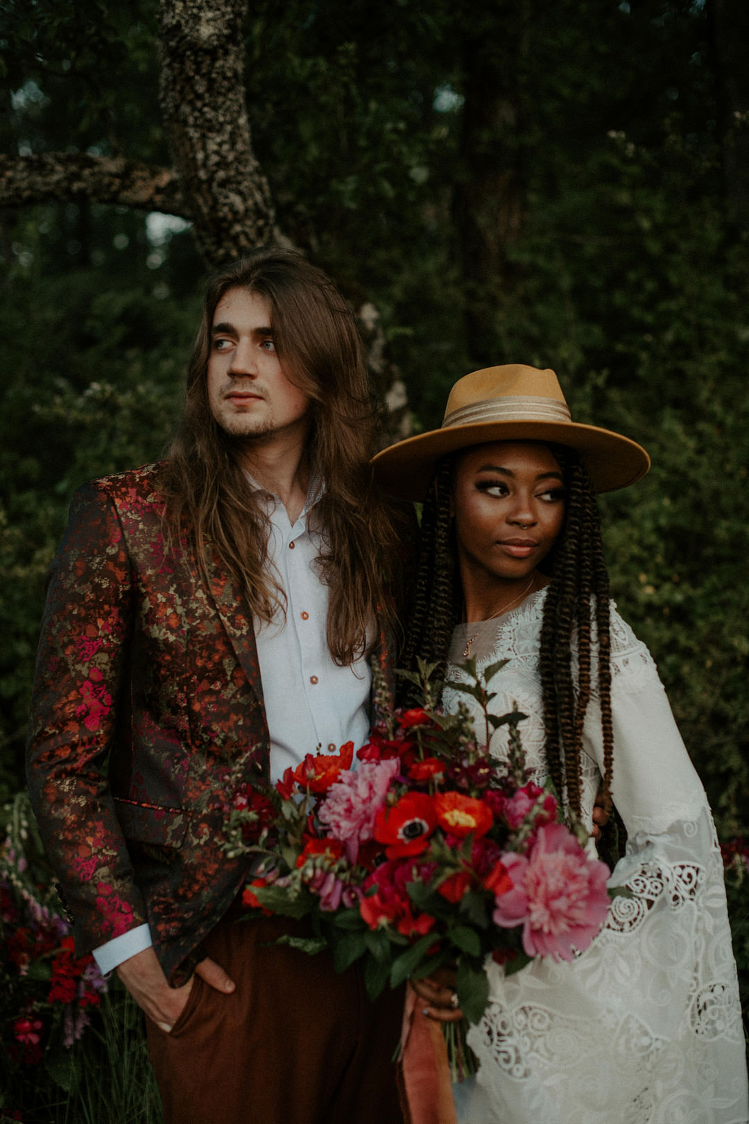 Bride Bridal Hat Colourful Farm Wedding McKenna Rhyne Photography