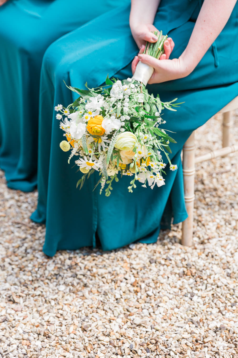Bridesmaid Bouquet Yellow White Combe House Hotel Wedding James and Kerrie Photography