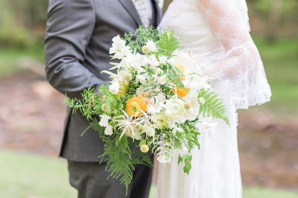 Bouquet Flowers Bride Bridal Yellow White Combe House Hotel Wedding James and Kerrie Photography