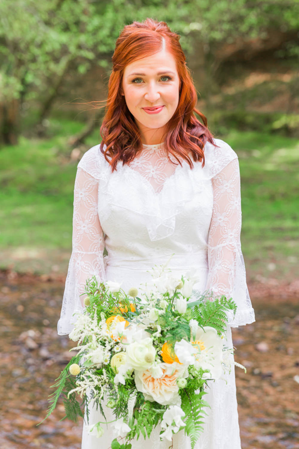 Dress Gown Bride Bridal Lace Sleeves Vintage Combe House Hotel Wedding James and Kerrie Photography