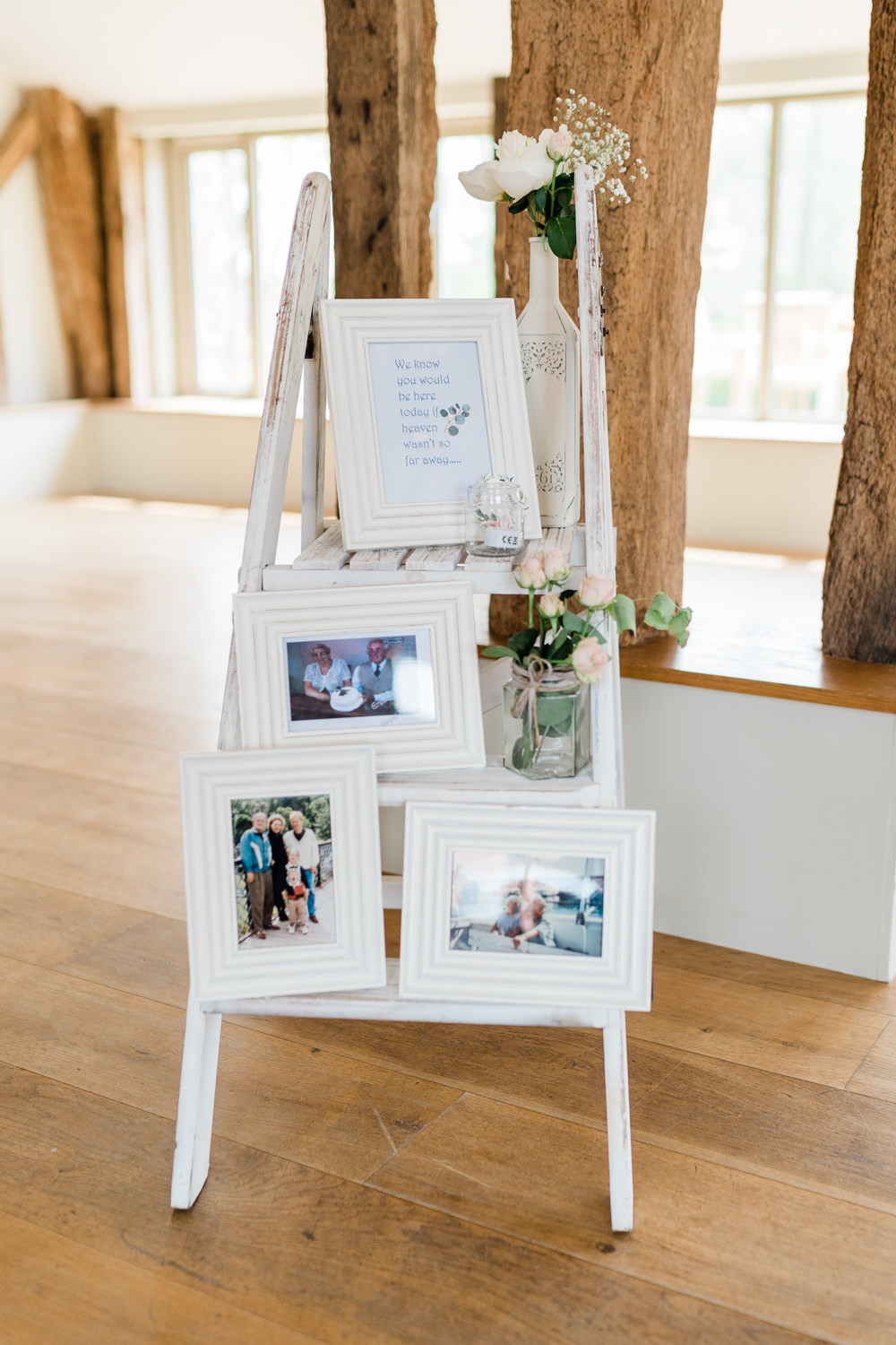 Ladder Photos Memory Remember Decor Cream Blush Wedding Gemma Giorgio Photography