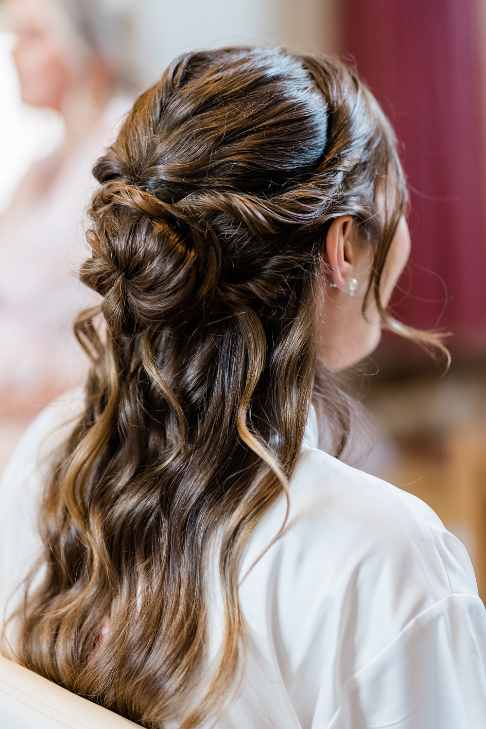 Bride Bridal Hair Style Up Do Half Up Half Down Cream Blush Wedding Gemma Giorgio Photography