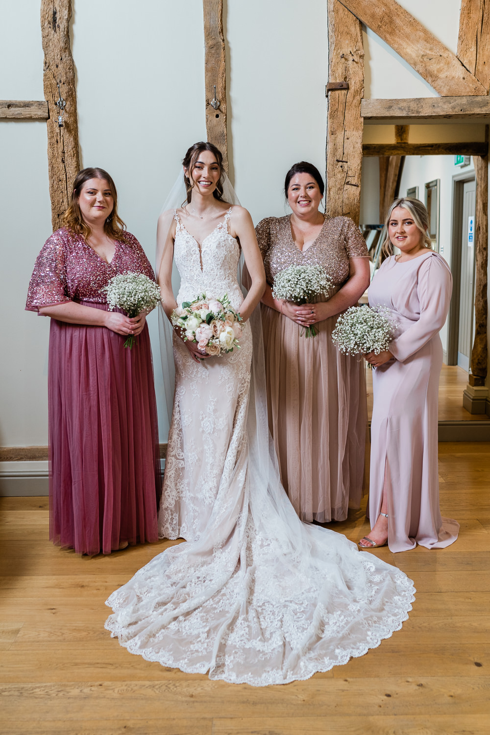 Bridesmaids Pink Mismatched Bridesmaid Dress Dresses Cream Blush Wedding Gemma Giorgio Photography