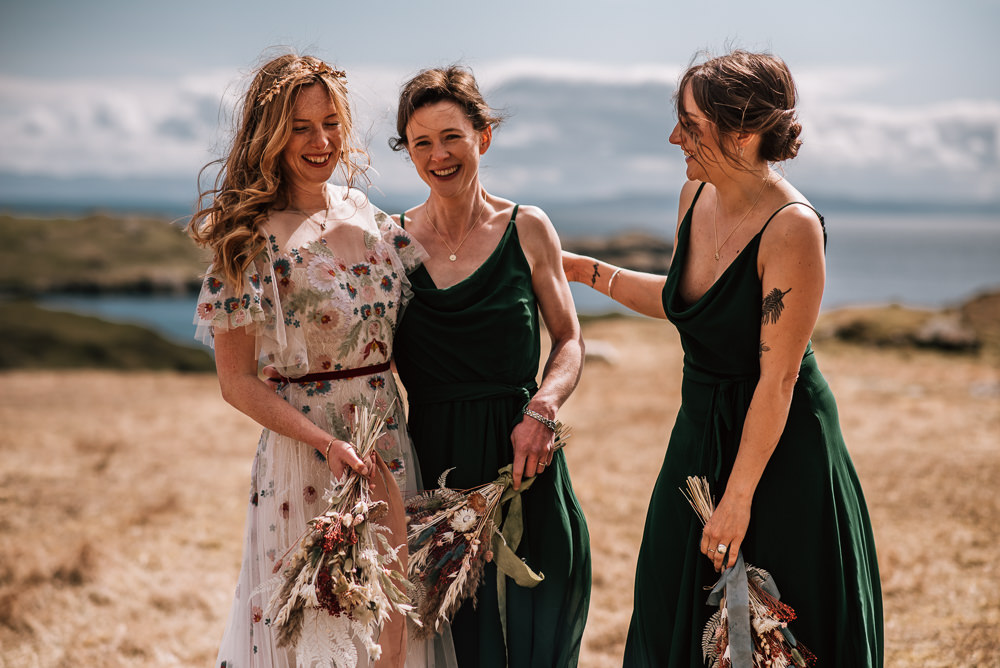 Emerald Green Bridesmaids Dress Dresses Bridesmaid Isle of Harris Wedding Pink Elephant Photography