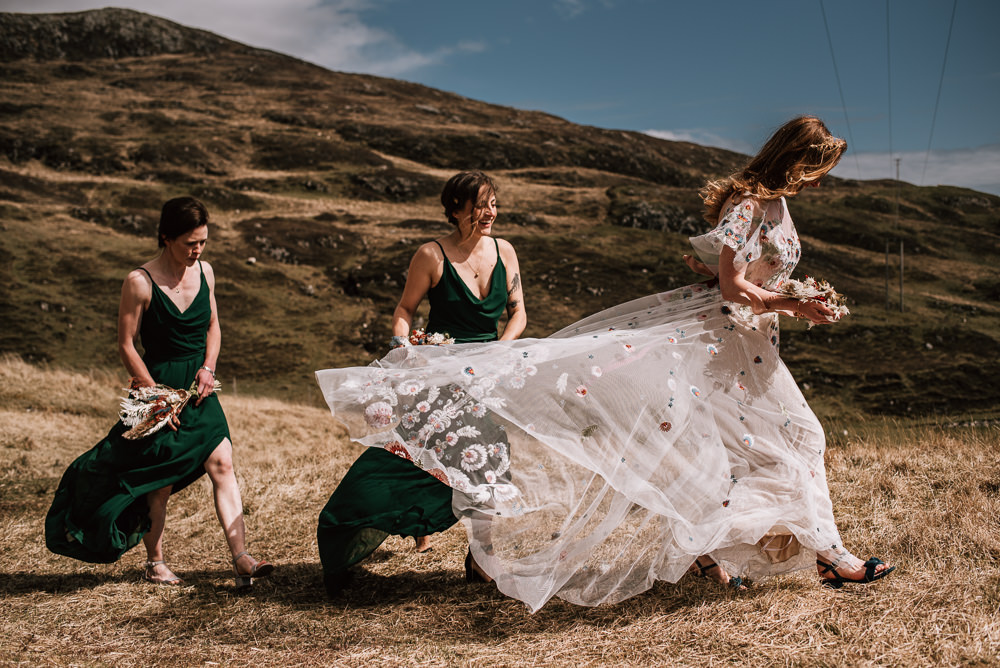 Emerald Green Bridesmaids Dress Dresses Bridesmaid Isle of Harris Wedding Pink Elephant Photography
