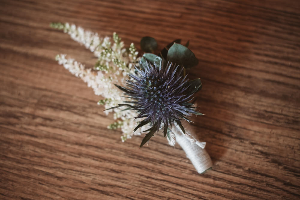 Thistle Buttonhole Lilac Wedding Ideas Carlos Lucca
