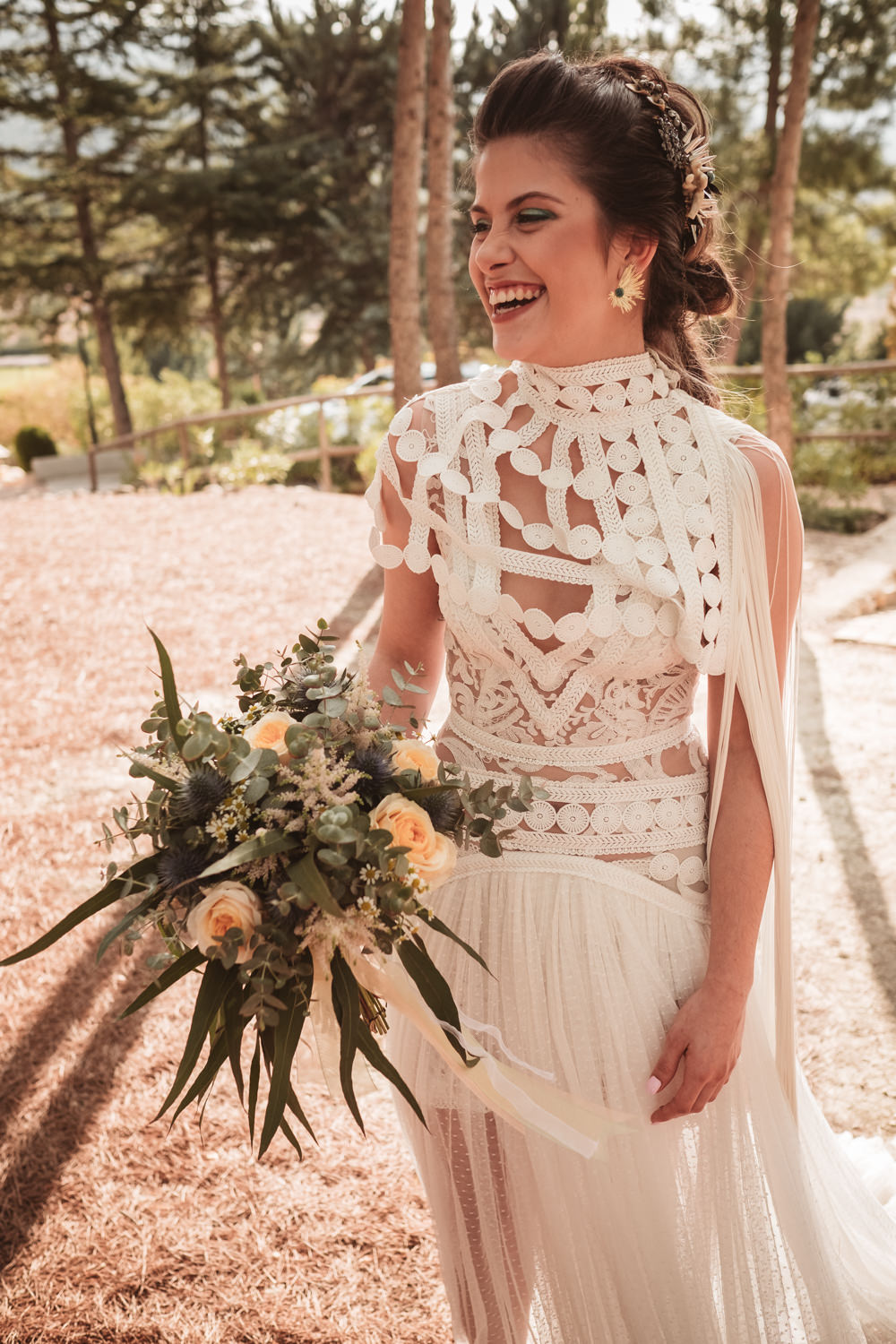 Dress Gown Bride Bridal Lace Tulle Lilac Wedding Ideas Carlos Lucca