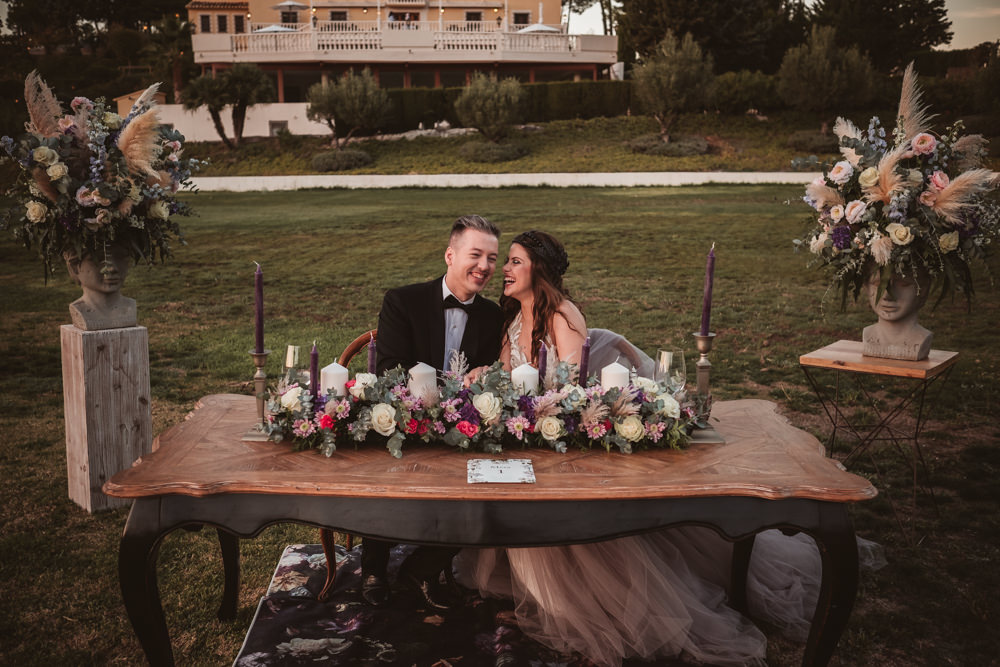 Table Tablescape Outdoor Sweetheart Flowers Candles Lilac Wedding Ideas Carlos Lucca