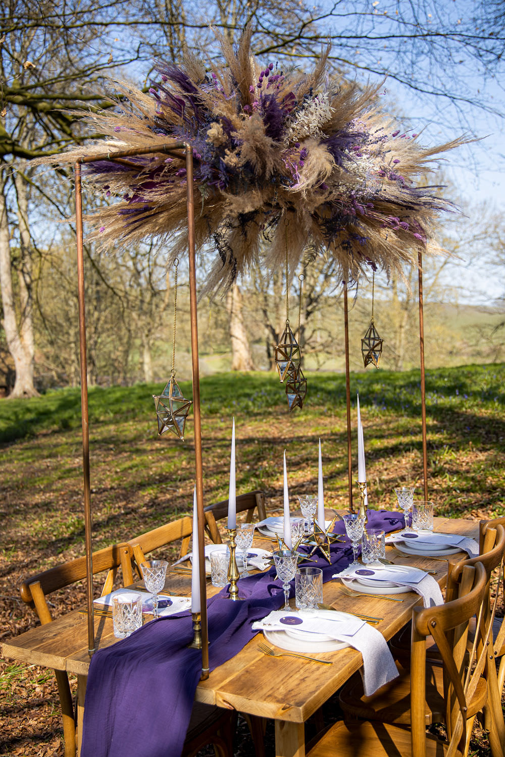 Table Tablescape Flowers Decor Lilac Purple Moon Wedding Ideas Photography By Petrina