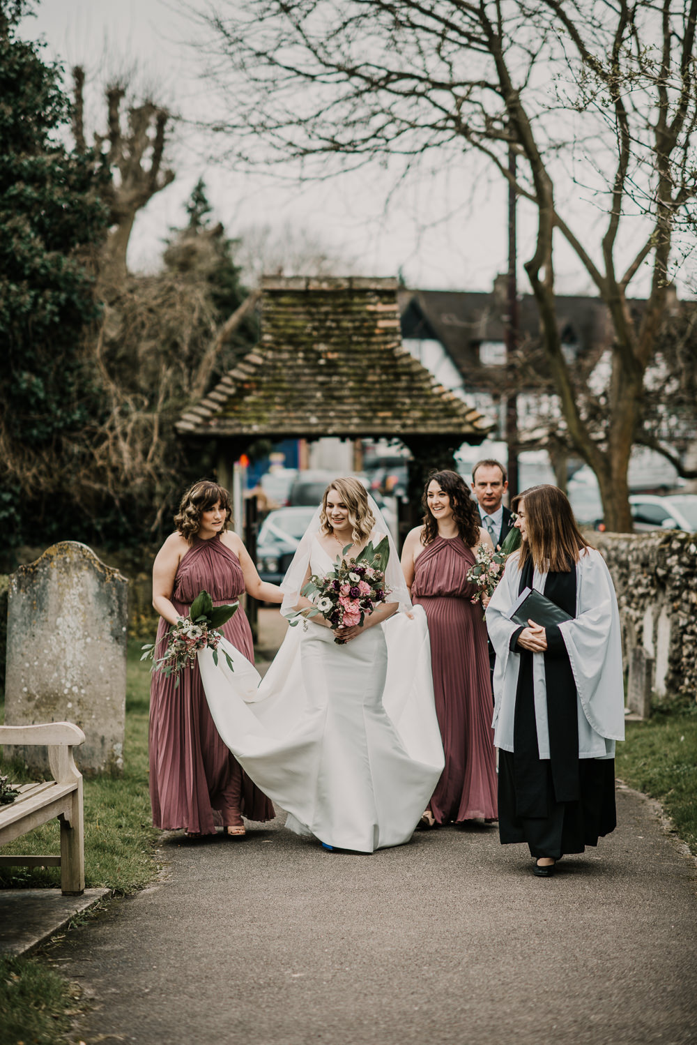 Dusky Pink Bridesmaids Dress Dresses Morden Hall Wedding Mark OBrien