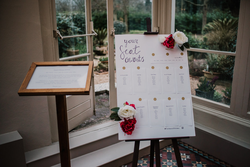 Table Plan Seating Chart Morden Hall Wedding Mark OBrien