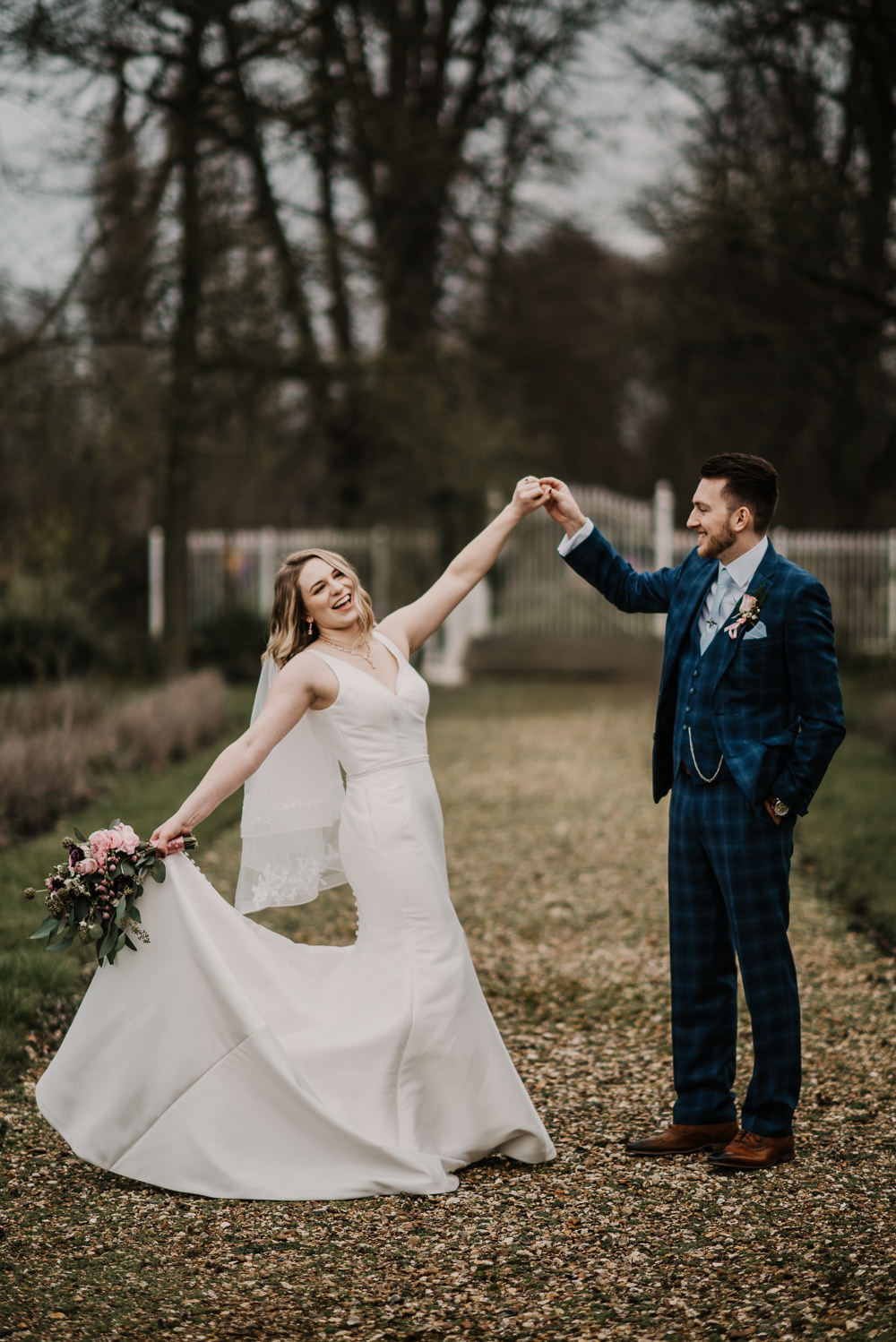 Morden Hall Wedding Mark OBrien Dress Gown Bride Bridal Short Veil Straps