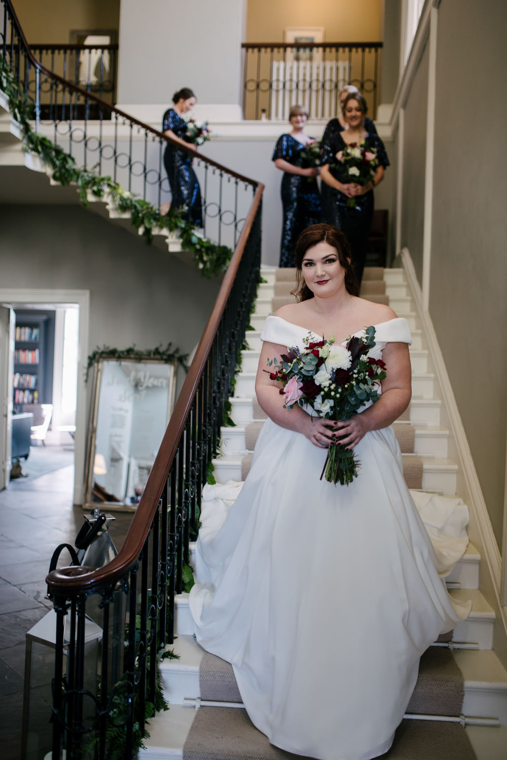 Dress Gown Bridal Bridal Pockets Navy Winter Wedding Aden Priest Photography
