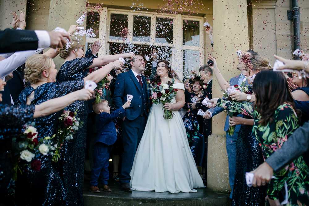 Confetti Throw Navy Winter Wedding Aden Priest Photography