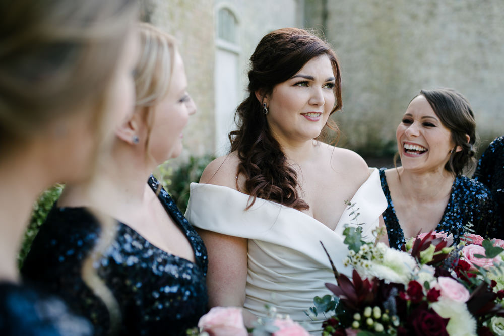 Sequin Bridesmaids Dress Dresses Bridesmaid Navy Winter Wedding Aden Priest Photography