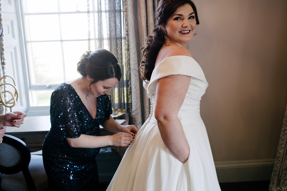 Dress Gown Bridal Bridal Pockets Navy Winter Wedding Aden Priest Photography