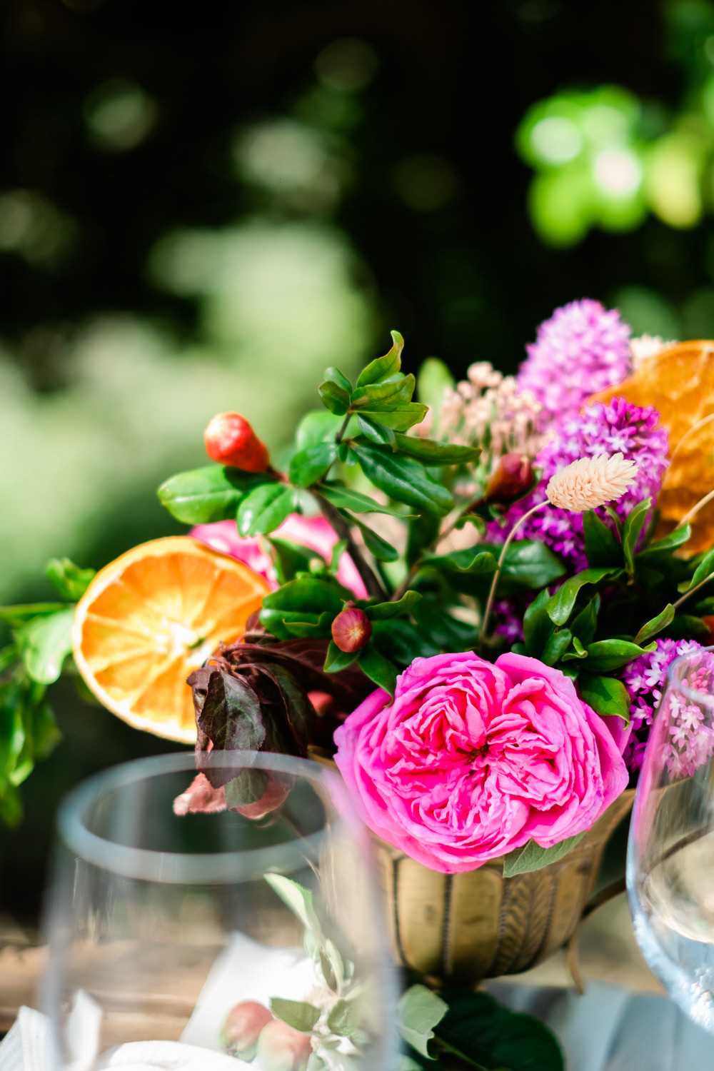 Centrepiece Flowers Table Decor Pink Rose Orange Quinta da Fonte Fria Wedding Ana Pastoria