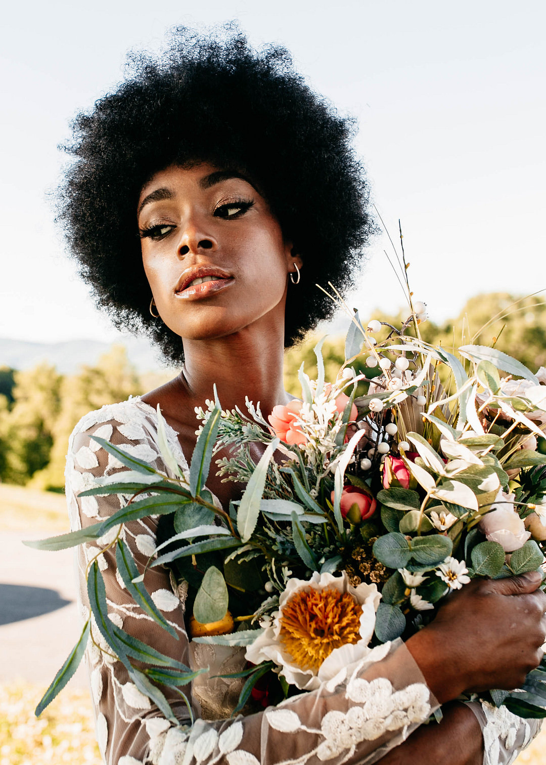 Bride Bridal Hair Make Up Romantic Fall Wedding WhitneyBre Photography