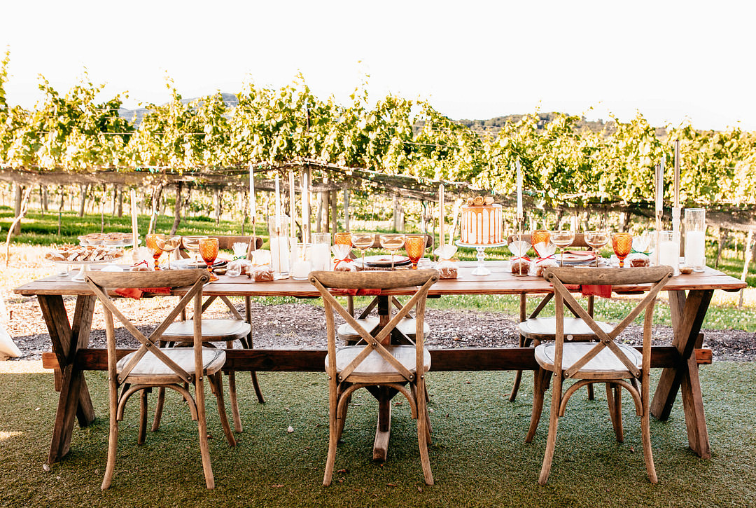 Table Set Up Decor Candles Romantic Fall Wedding WhitneyBre Photography