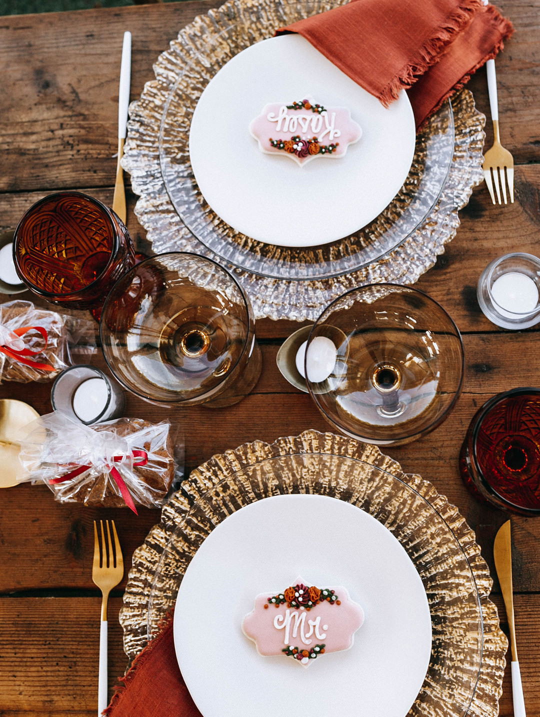 Table Set Up Decor Candles Romantic Fall Wedding WhitneyBre Photography