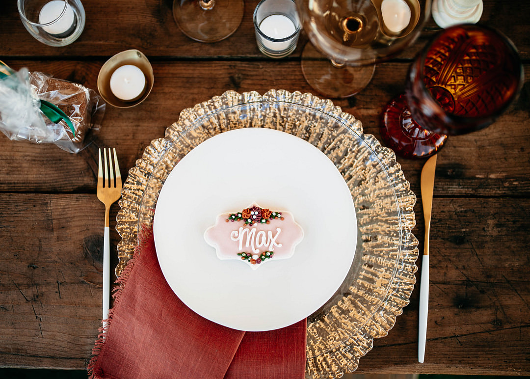 Place Setting Place Name Romantic Fall Wedding WhitneyBre Photography