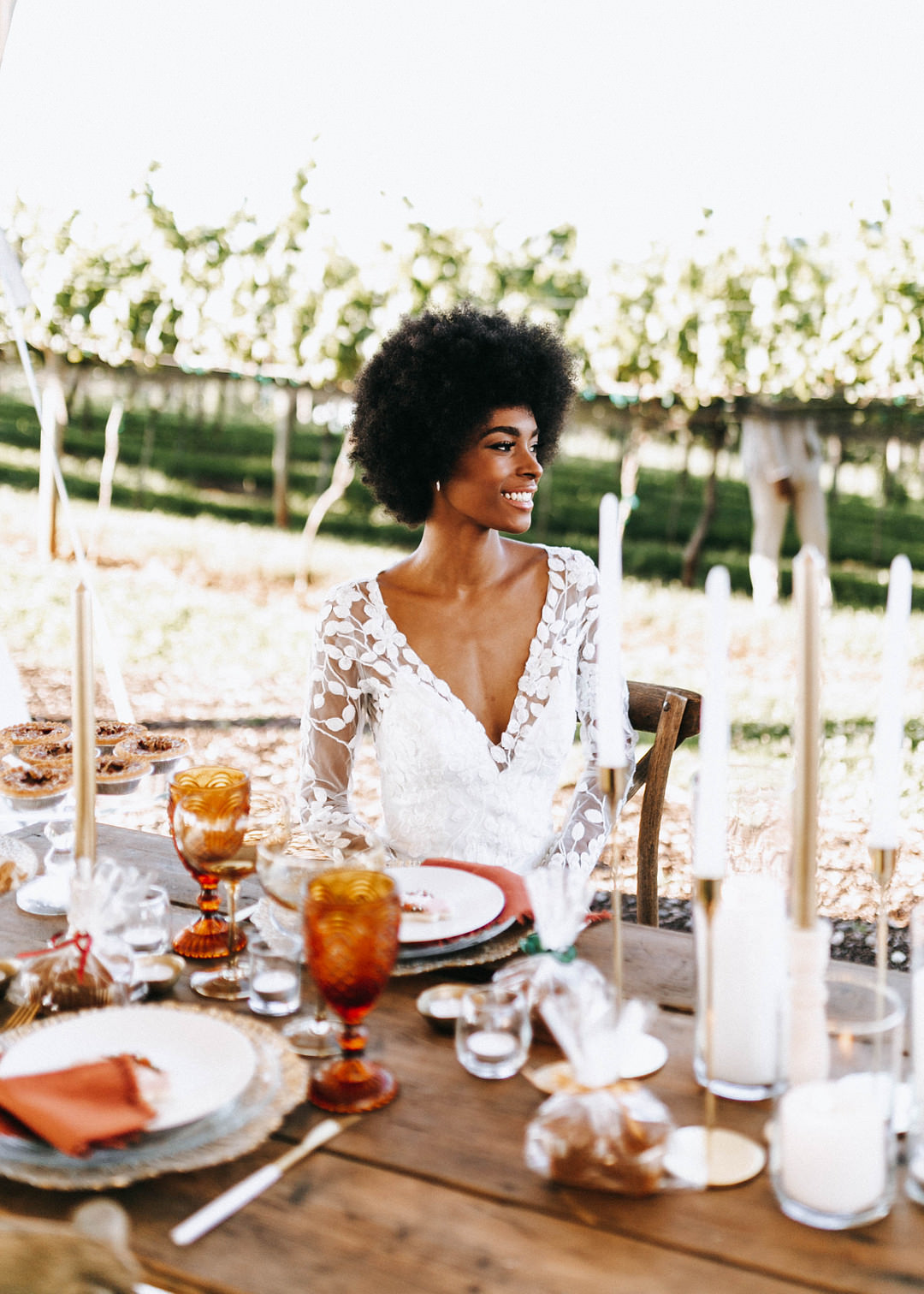 Table Set Up Decor Candles Romantic Fall Wedding WhitneyBre Photography