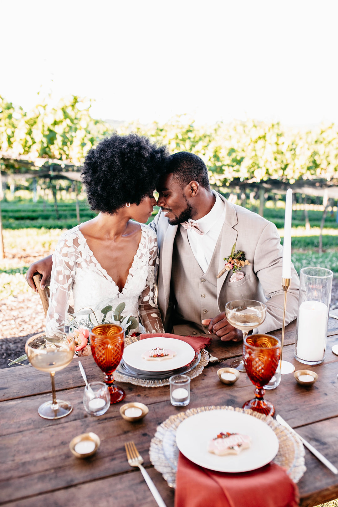 Table Set Up Decor Candles Romantic Fall Wedding WhitneyBre Photography
