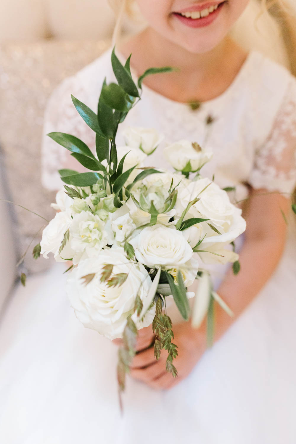 Flower Girl Bouquet Flowers Ruscus Wedding Danielle Smith Photography