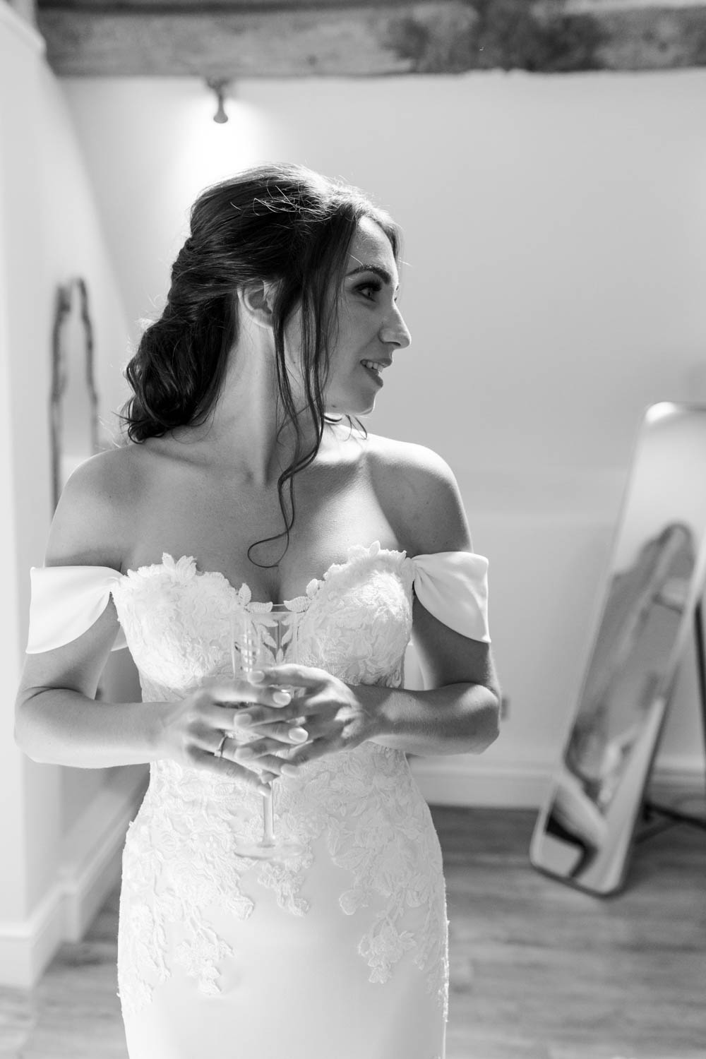 Dress Gown Bride Bridal Off Shoulder Ruscus Wedding Danielle Smith Photography