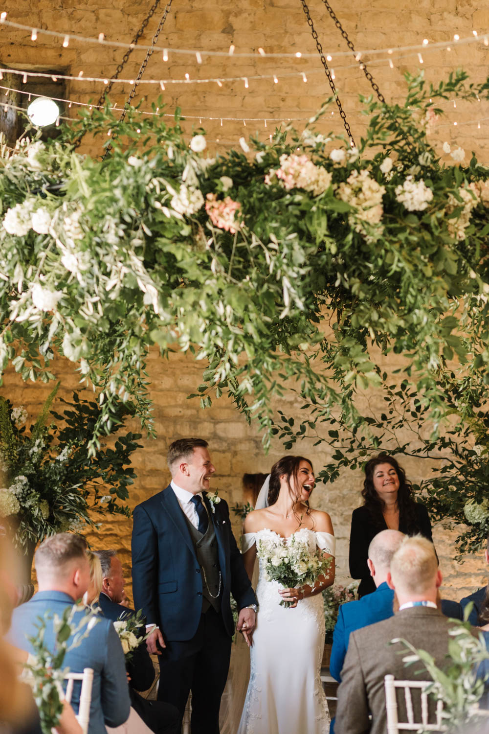 Barn Ceremony Greenery Decor Ruscus Wedding Danielle Smith Photography