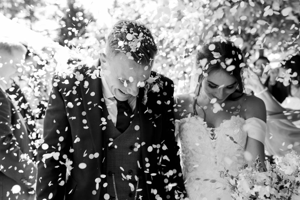 Confetti Throw Ruscus Wedding Danielle Smith Photography