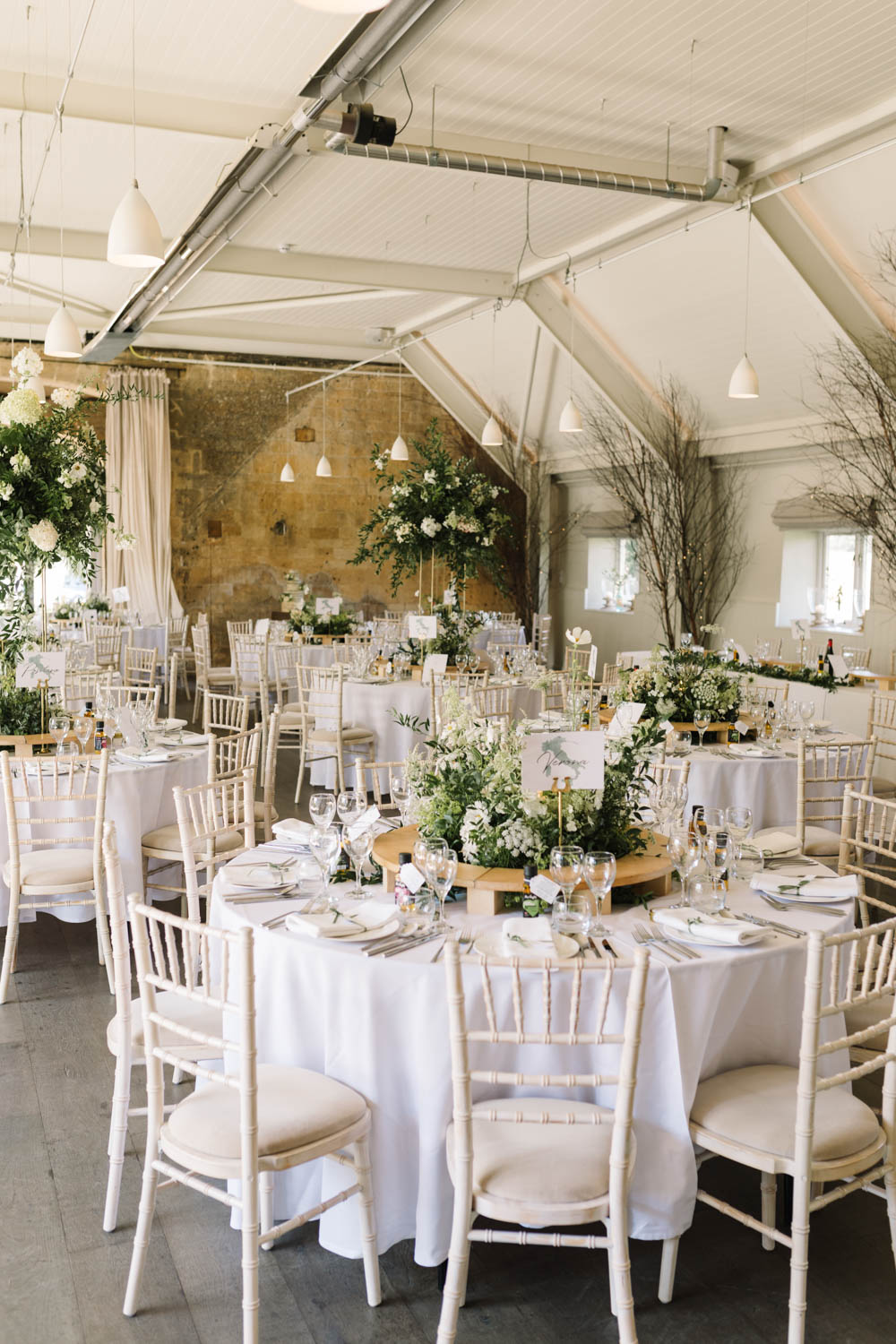 Modern Barn Decor Greenery Ruscus Wedding Danielle Smith Photography