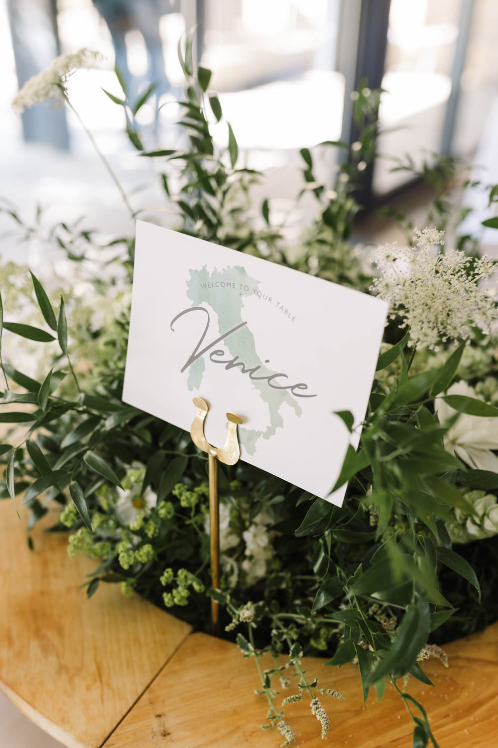 Table Names Places Ruscus Wedding Danielle Smith Photography