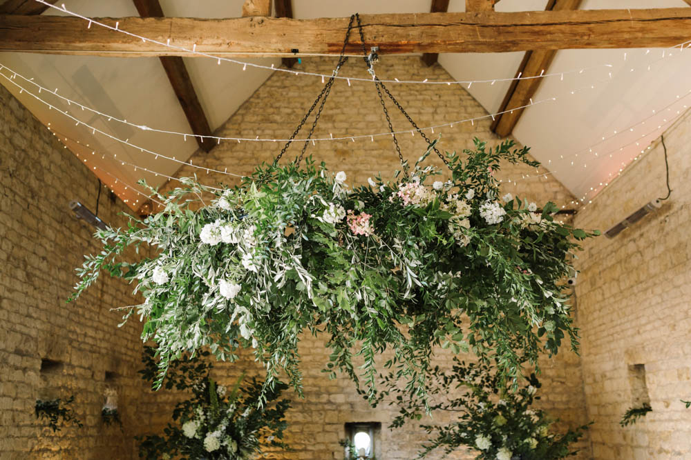 Barn Venue Greenery Decor Hoop Ruscus Wedding Danielle Smith Photography