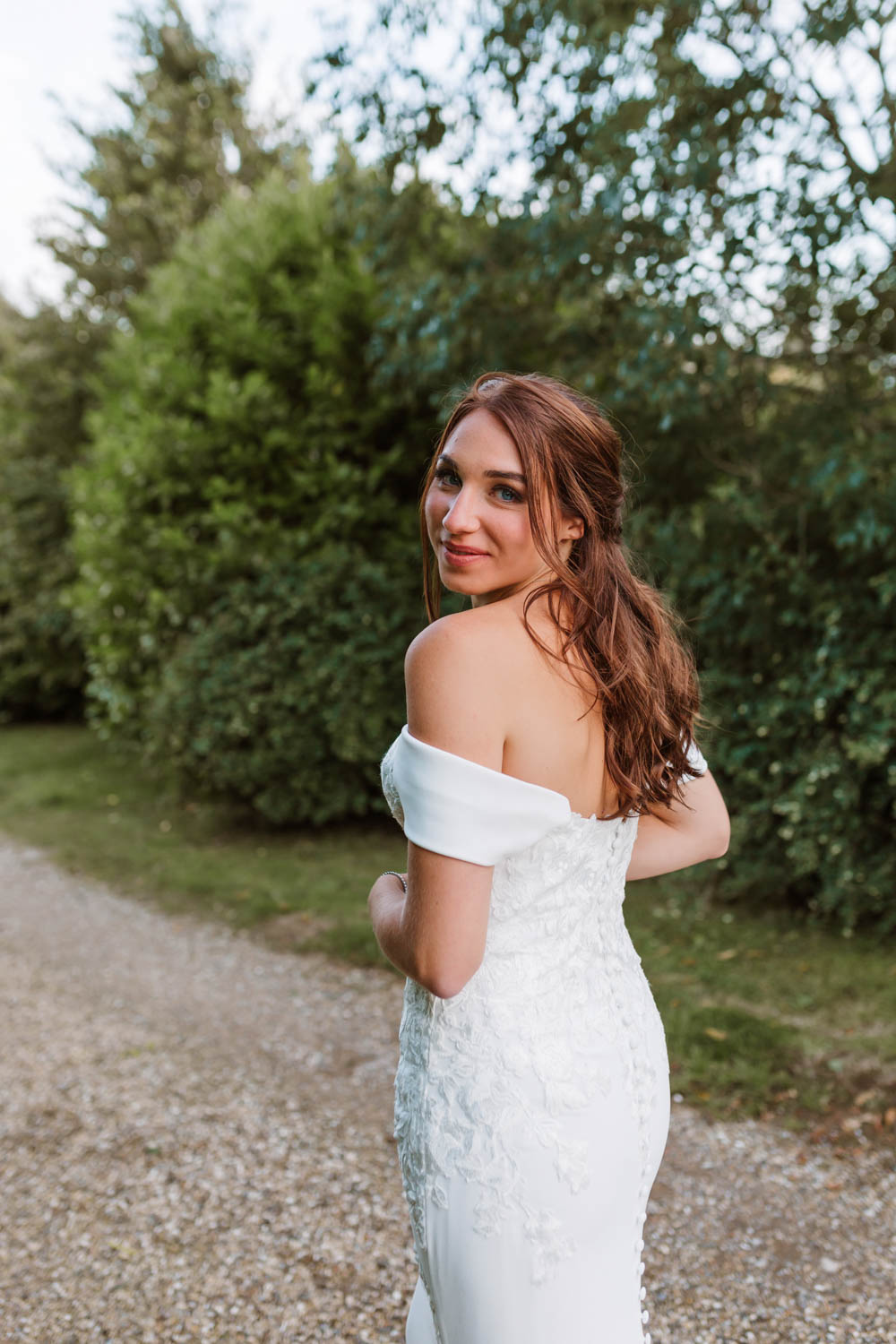 Dress Gown Bride Bridal Off Shoulder Ruscus Wedding Danielle Smith Photography
