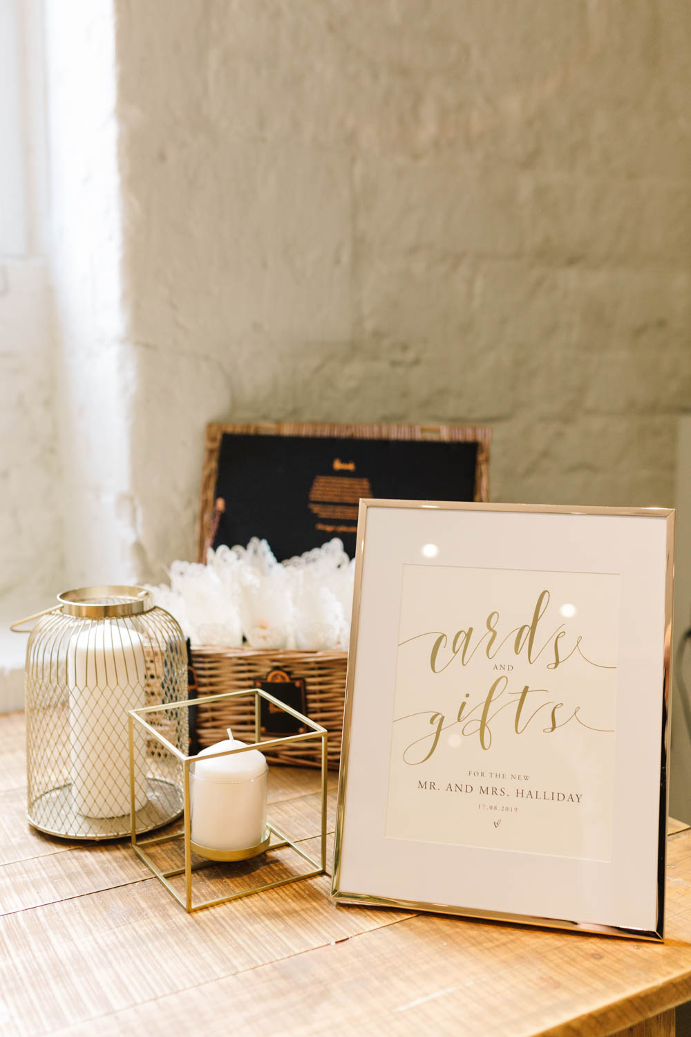 Cards Gifts Box Ruscus Wedding Danielle Smith Photography