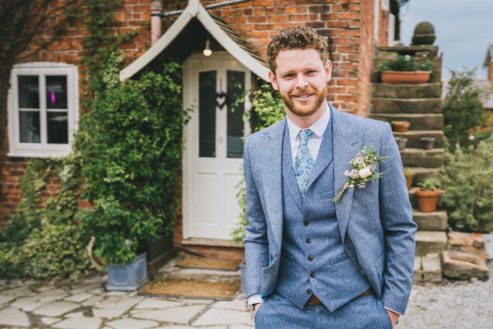 Groom Groomsmen Blue Suit Tie Tan Shoes Skipbridge Country Wedding Amy Jordison Photography