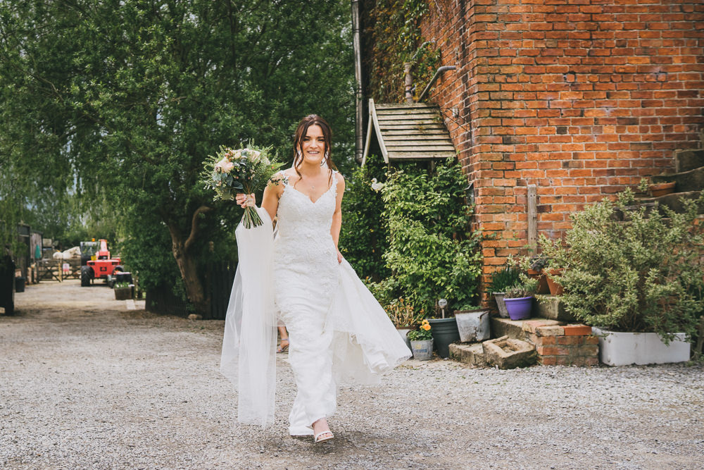 Dress Gown Bride Bridal Lace Skipbridge Country Wedding Amy Jordison Photography