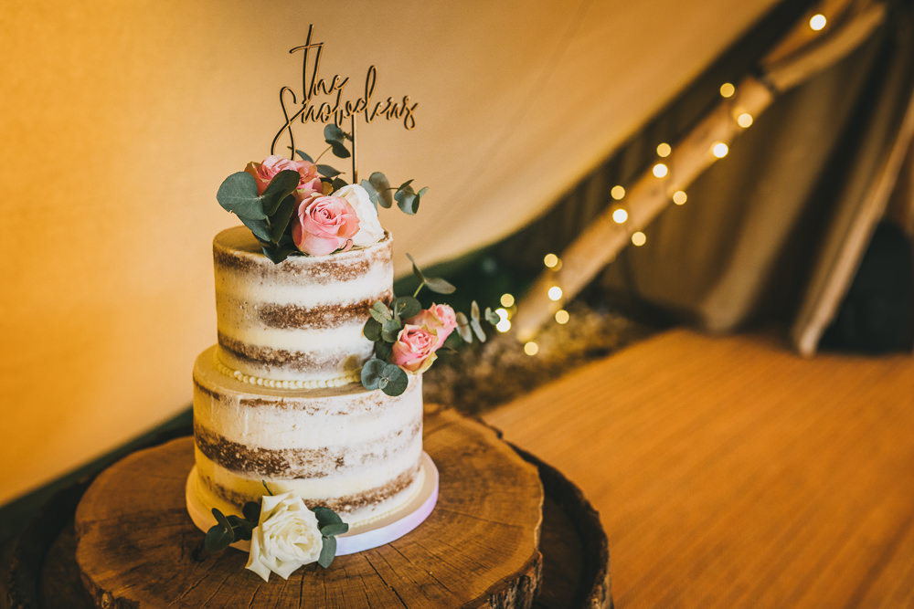 Semi Naked Cake Layer Sponge Flowers Topper Skipbridge Country Wedding Amy Jordison Photography