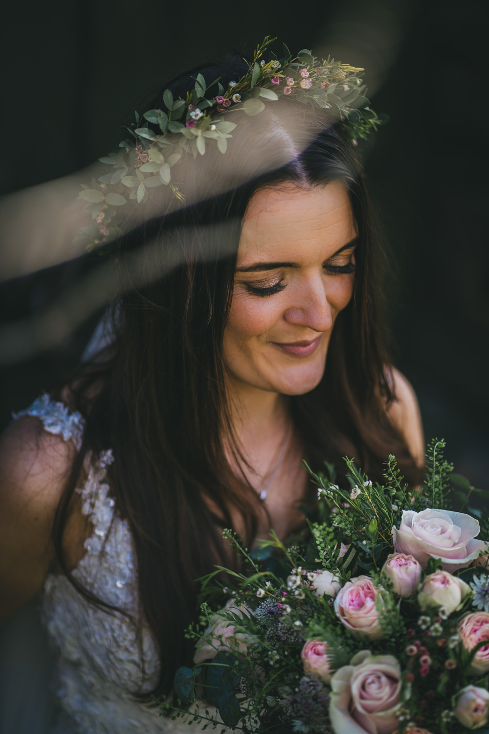 Bride Bridal Hair Make Up Flower Crown Skipbridge Country Wedding Amy Jordison Photography