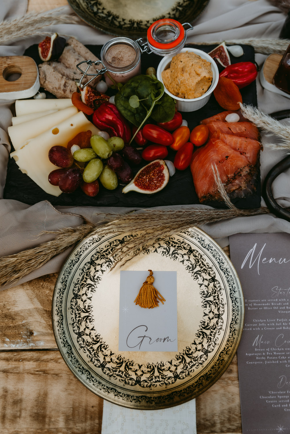 Tassel Place Name Card Setting Small Tent Wedding Emberwood Photography