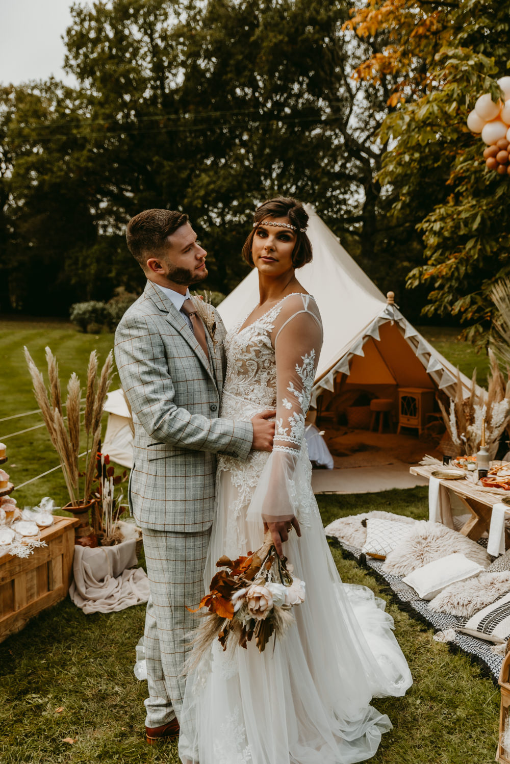 Bell Decor Festival Boho Set Up Small Tent Wedding Emberwood Photography