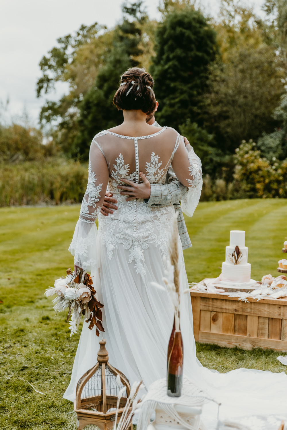 Bride Bridal Dress Gown Illusion Lace Small Tent Wedding Emberwood Photography