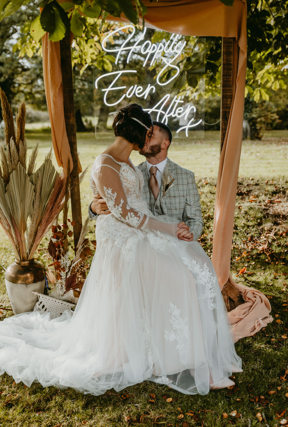 Small Tent Wedding Emberwood Photography Neon Sign Backdrop
