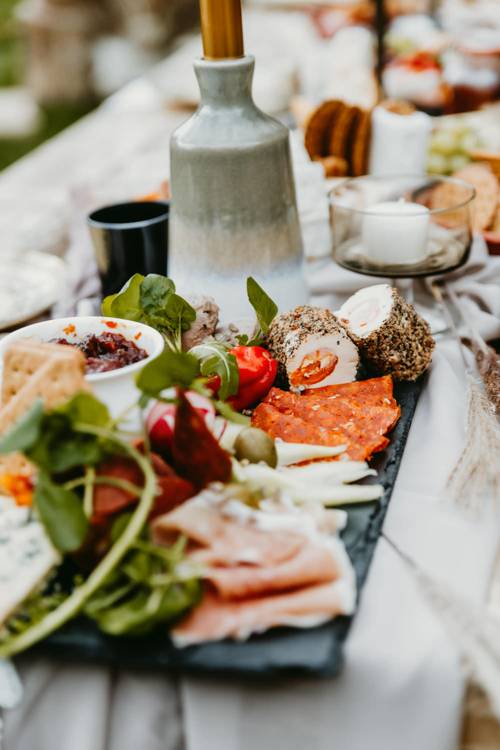 Grazing Platter Tray Sharing Food Table Centre Small Tent Wedding Emberwood Photography