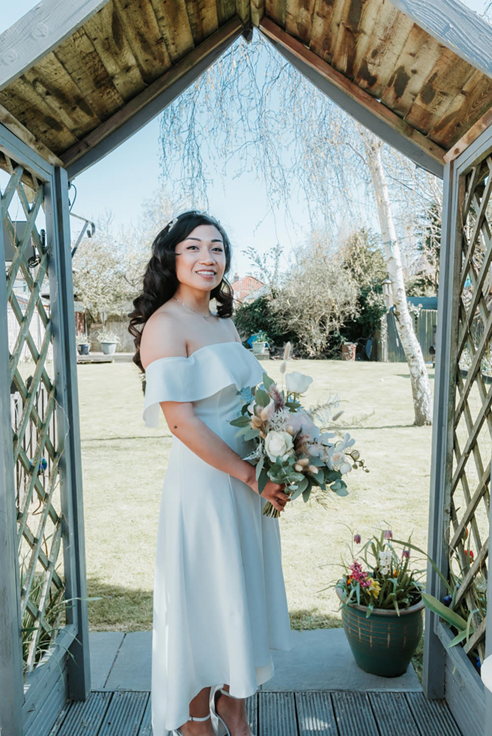 Short Dress Gown bride Bridal Snowdon Wedding Gemma Randall Photography