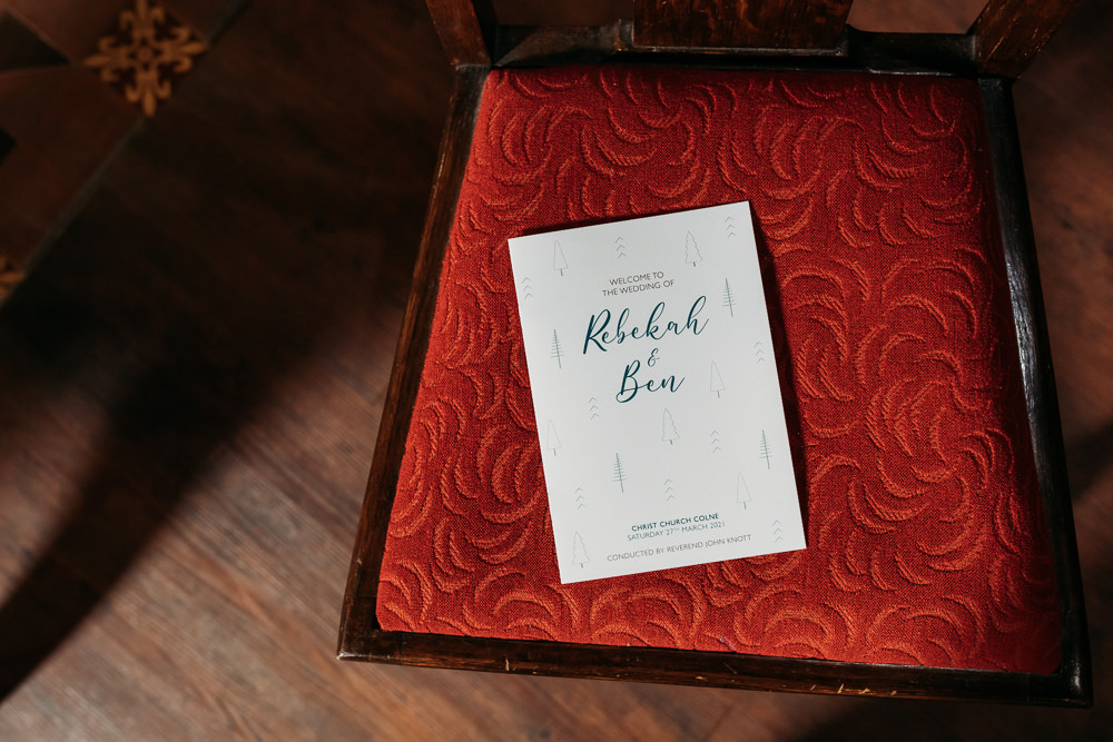 Order of Service Booklet Wild Lancashire Wedding Kirstie Garlick Photography